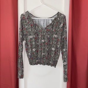 american eagle floral blouse